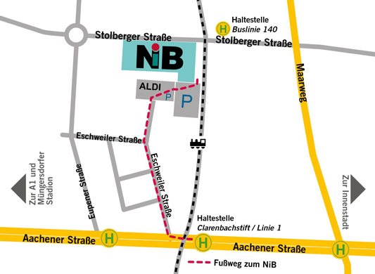 Anfahrtsskizze zum NiB Kln